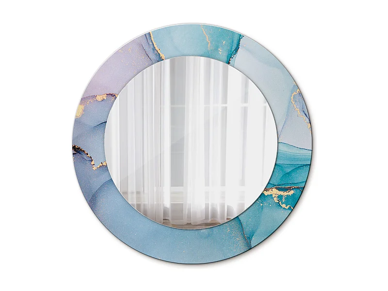 Miroir rond décoratif - Liquide abstrait - 50 cm