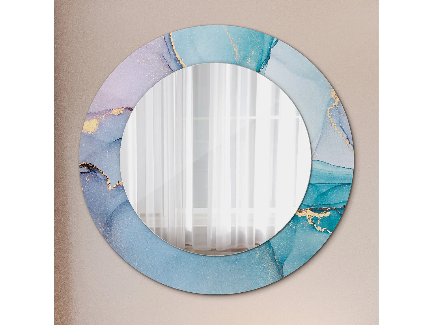 Ronde decoratieve spiegel - Abstract Fluid - 50 cm