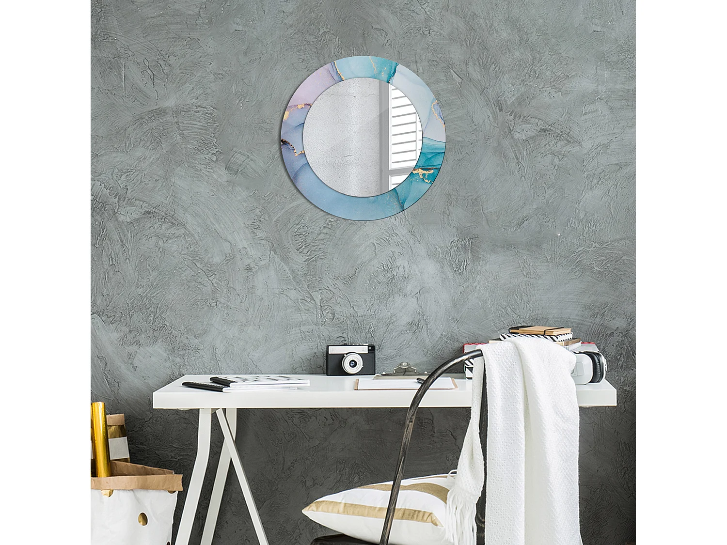 Ronde decoratieve spiegel - Abstract Fluid - 50 cm