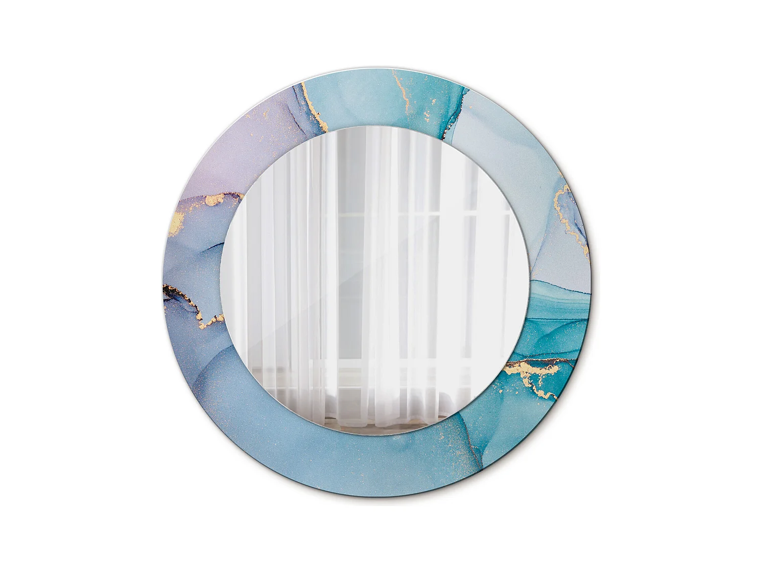 Miroir rond décoratif - Liquide abstrait - 50 cm