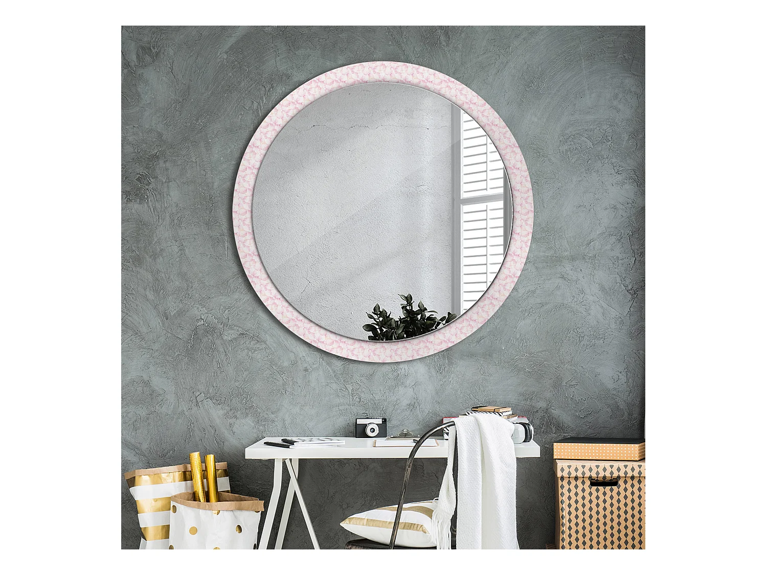 Dekorativer runder Spiegel – Blütenblätter – 100 cm