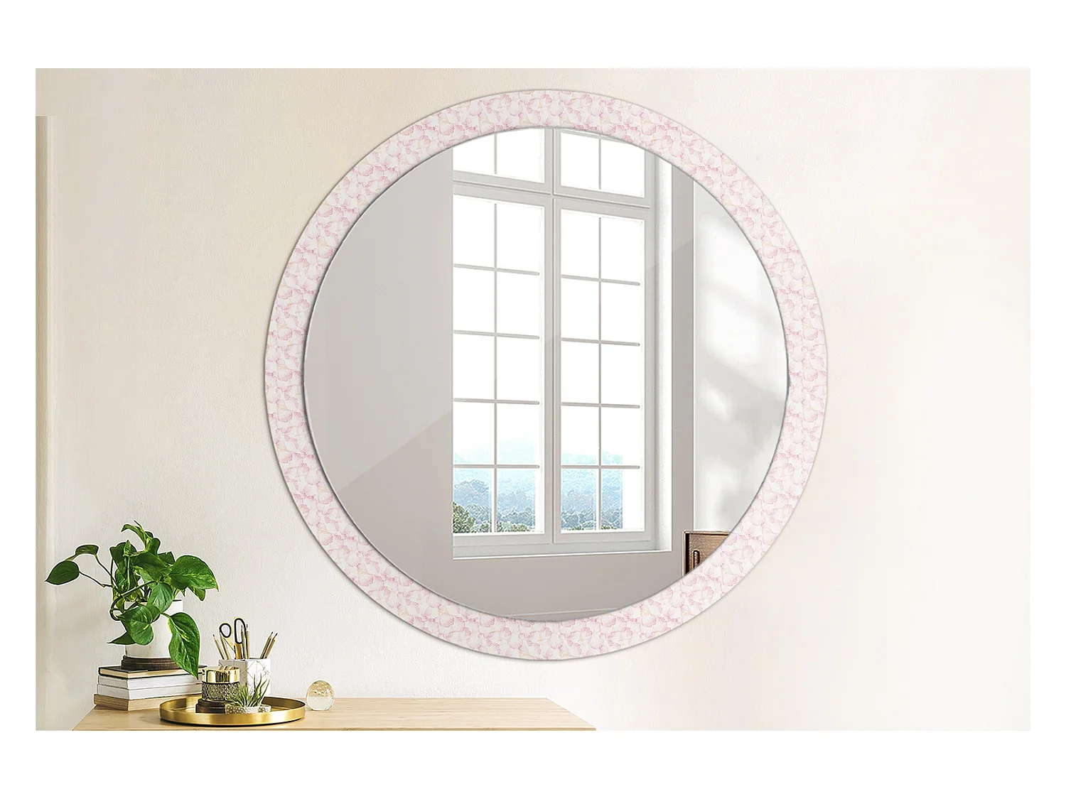 Dekorativer runder Spiegel – Blütenblätter – 100 cm
