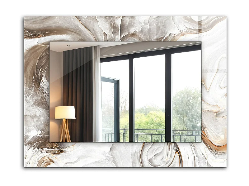 Dekorativer Spiegel mit abstraktem Marmorrahmen 80 x 60 cm