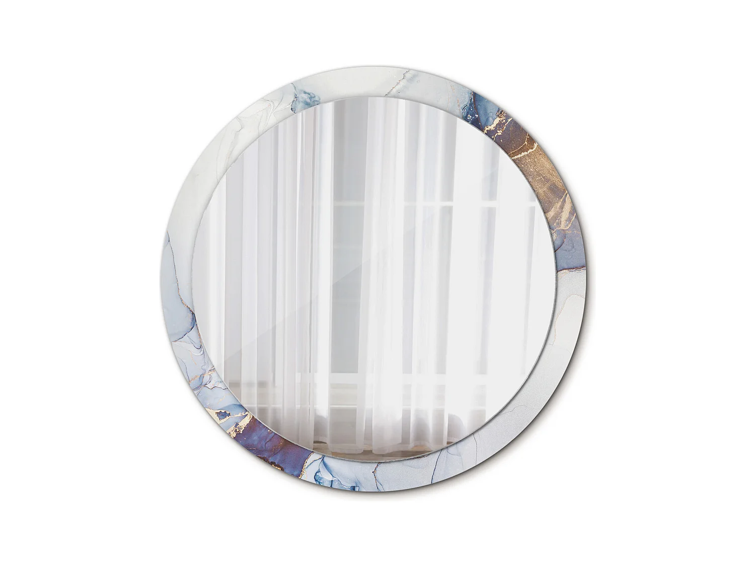 Miroir rond décoratif - Art abstrait - 100 cm