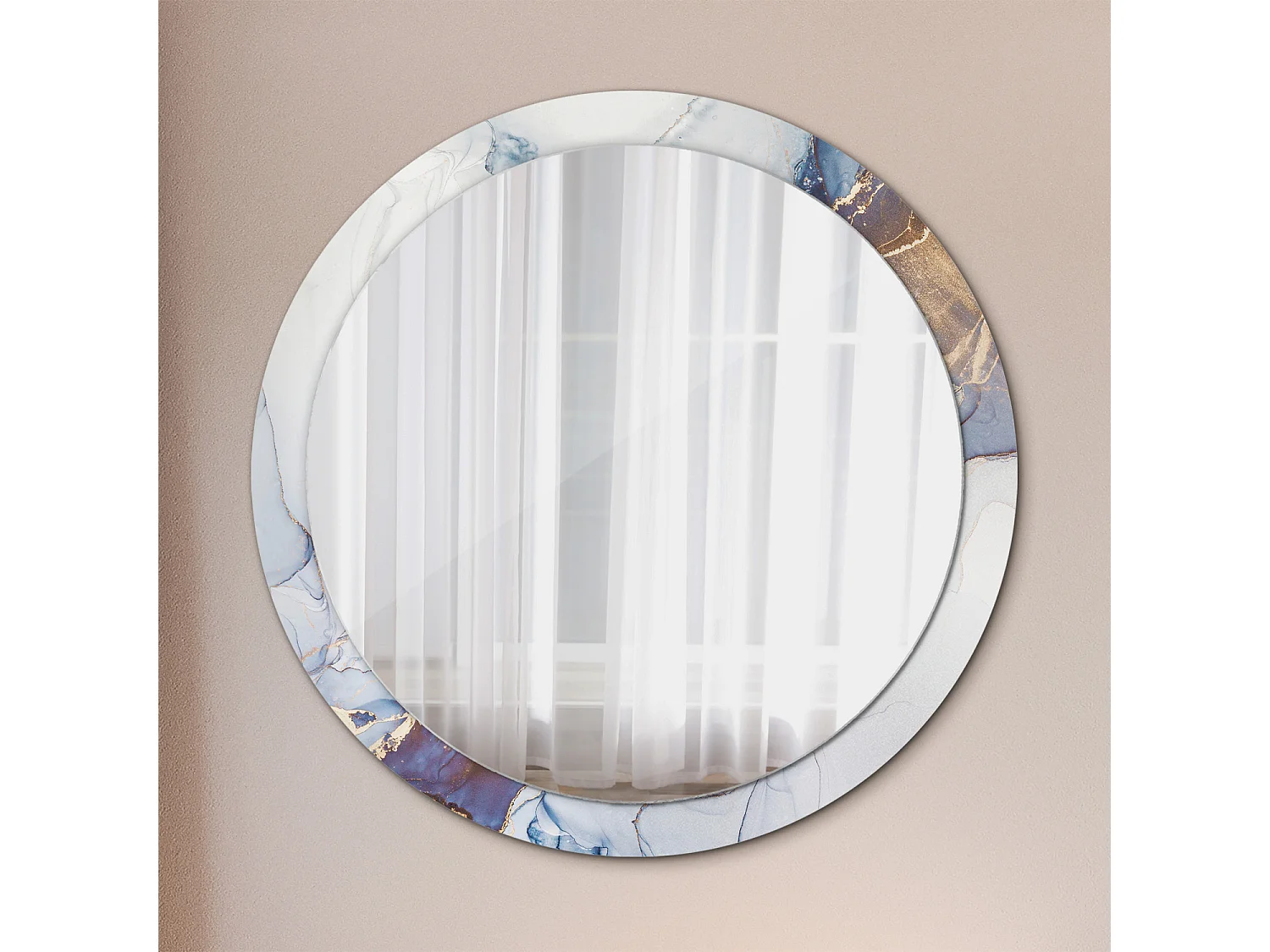 Decoratieve ronde spiegel - Abstracte Kunst - 100 cm