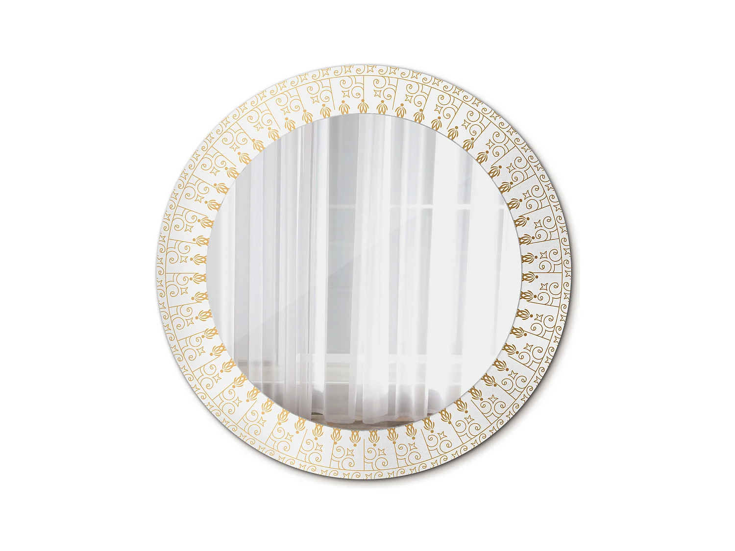 Miroir rond décoratif - Mandala indien - 70 cm