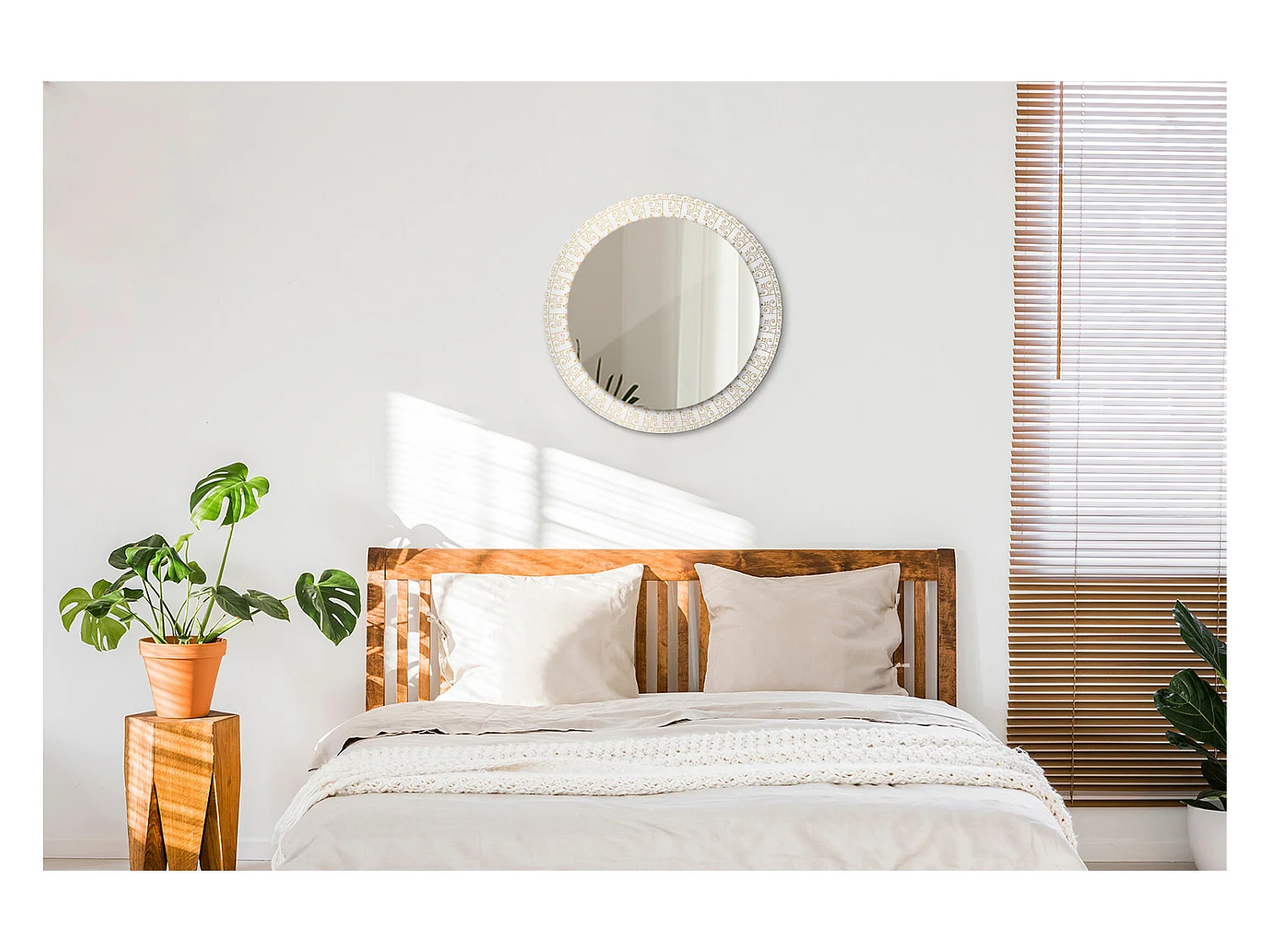 Dekorativer runder Spiegel - Indisches Mandala - 60 cm