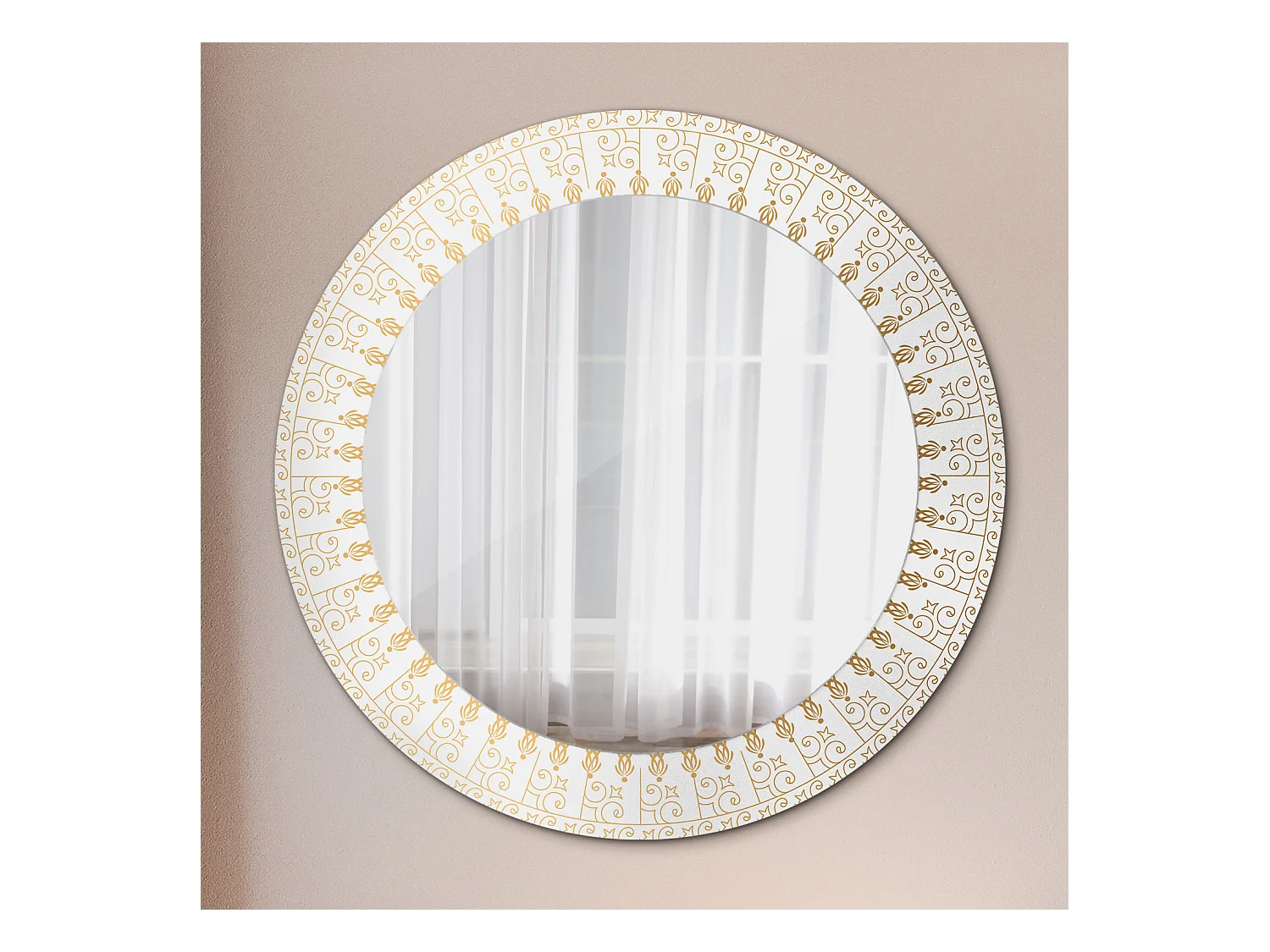 Dekorativer runder Spiegel - Indisches Mandala - 60 cm