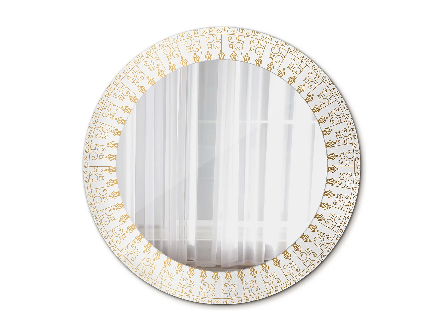 Dekorativer runder Spiegel - Indisches Mandala - 60 cm