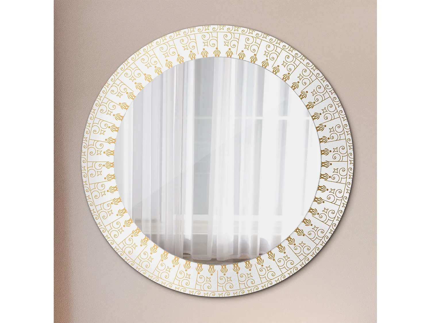 Dekorativer runder Spiegel - Indisches Mandala - 60 cm