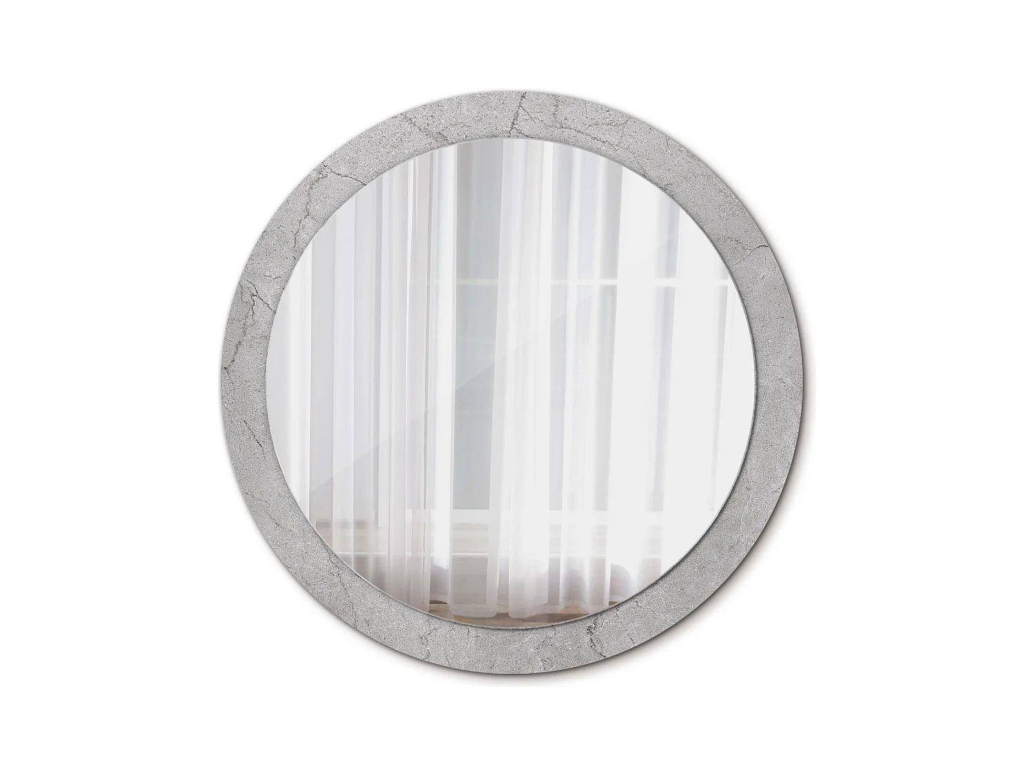 Specchio rotondo decorativo - Cemento grigio - 90 cm