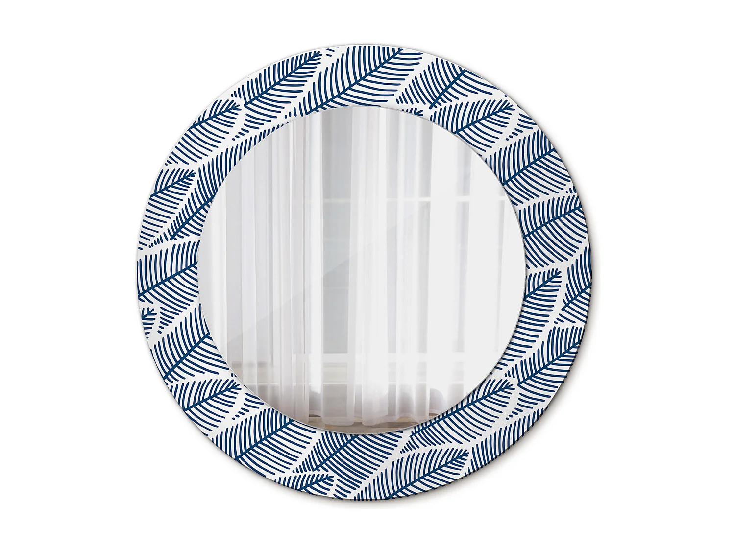 Ronde decoratieve spiegel - bladeren - 50 cm