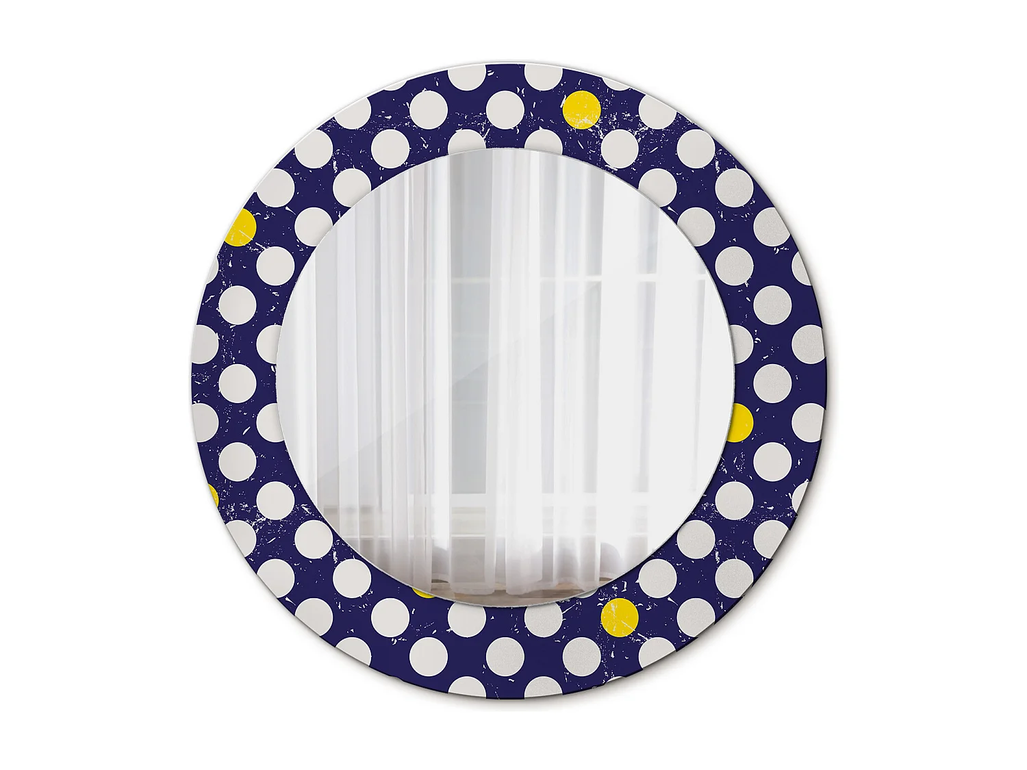 Runder dekorativer Spiegel - Retro-Tupfen - 50 cm