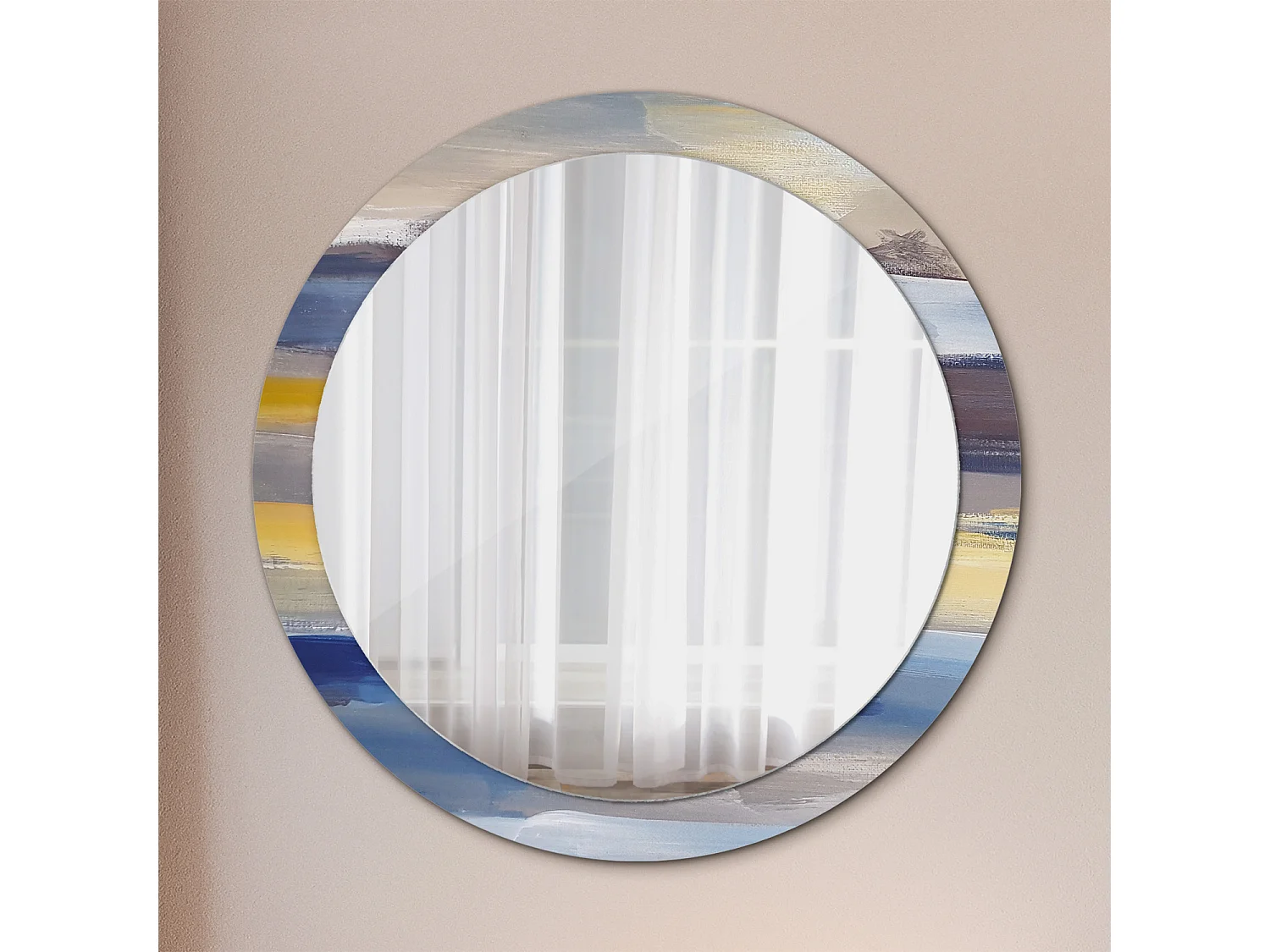 Miroir rond décoratif - Image abstraite - 90 cm