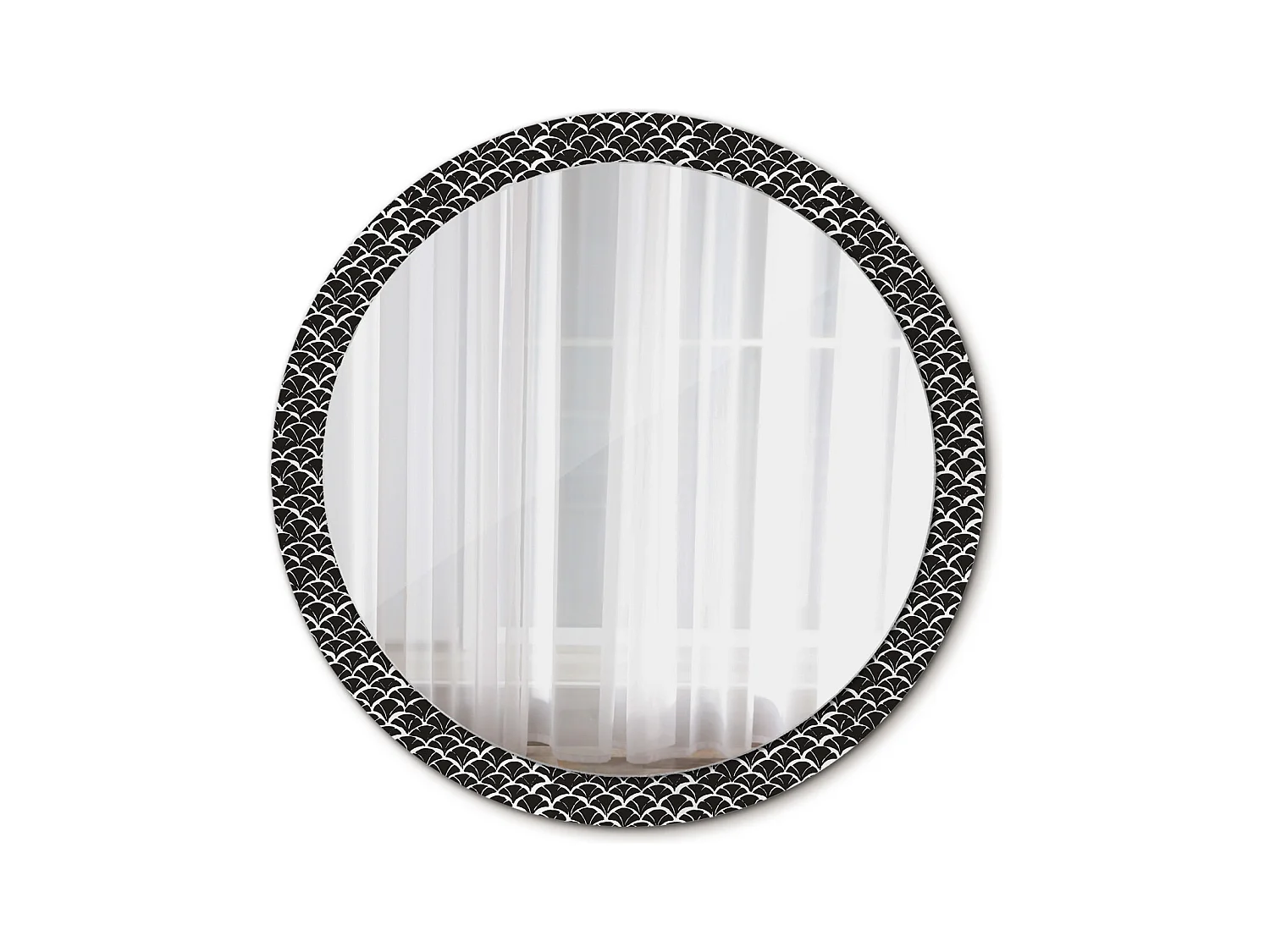 Miroir rond décoratif - Écailles orientales - 100 cm
