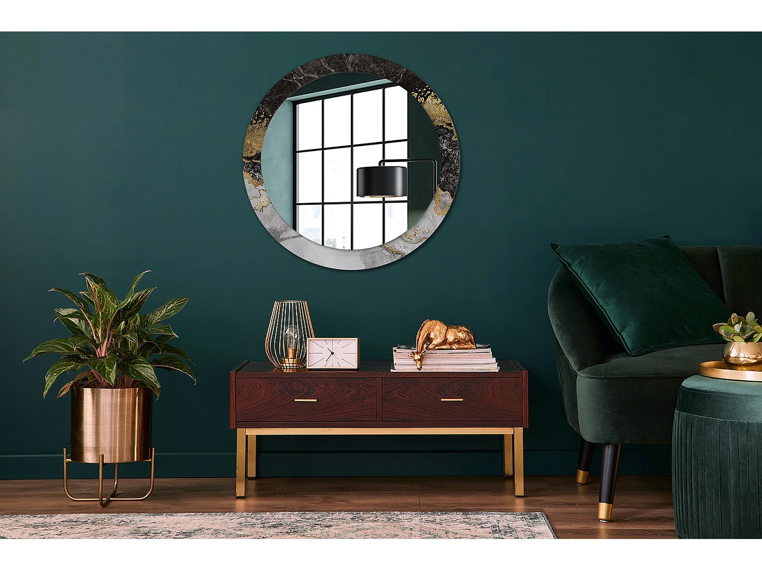 Ronde decoratieve spiegel - Marble Loft - 80 cm