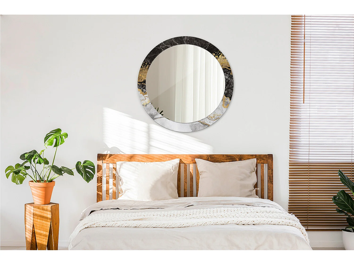 Ronde decoratieve spiegel - Marble Loft - 80 cm