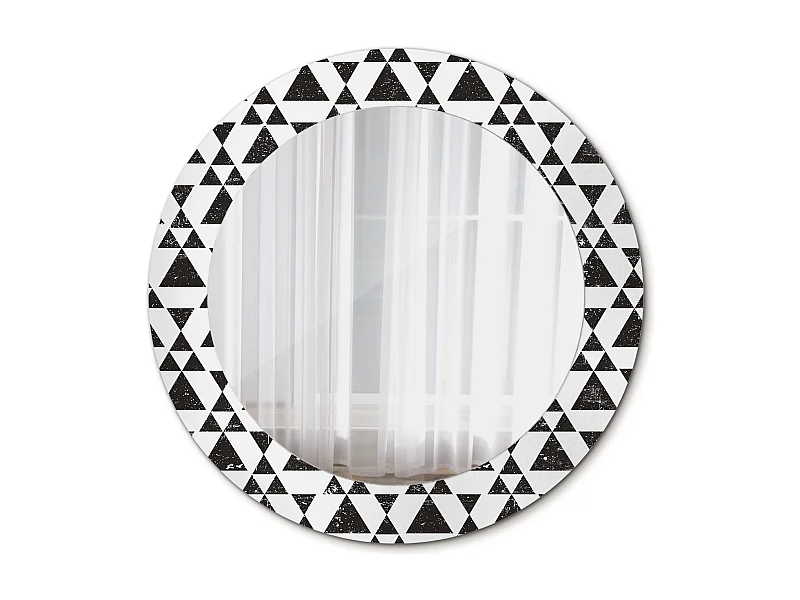 Ronde decoratieve spiegel - geometrische driehoeken - 60 cm