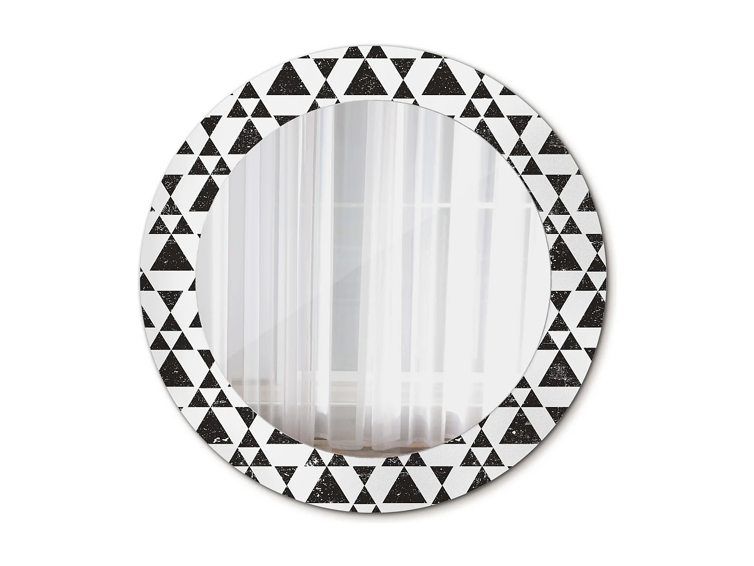Ronde decoratieve spiegel - geometrische driehoeken - 60 cm
