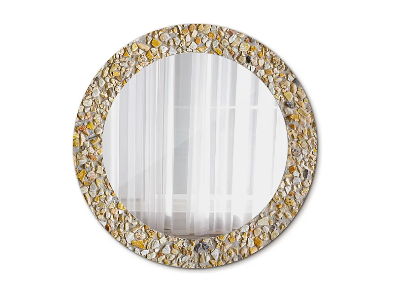 Runder dekorativer Spiegel - Terrazzo-Motiv - 60 cm