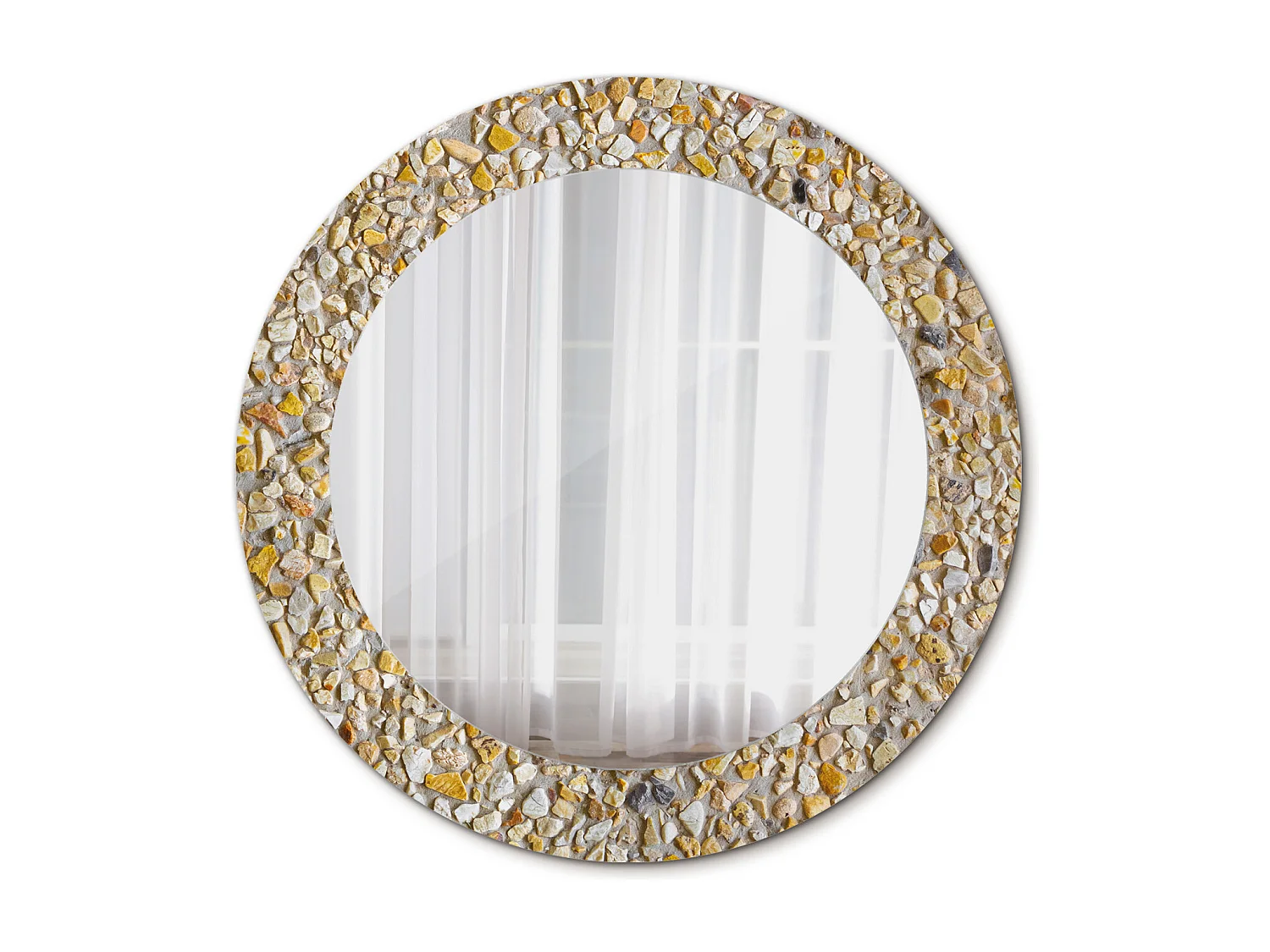 Runder dekorativer Spiegel - Terrazzo-Motiv - 60 cm