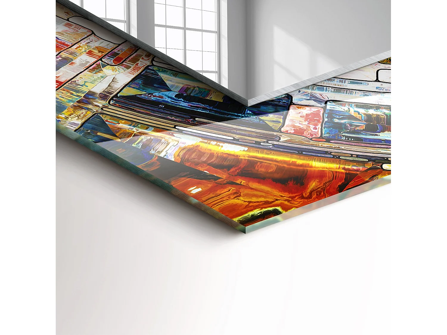 Dekorativer Spiegel mit Rahmen Abstraktes Mosaik 80 x 60 cm