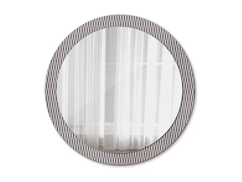 Miroir rond décoratif - Motif à pois géométriques - 90 cm