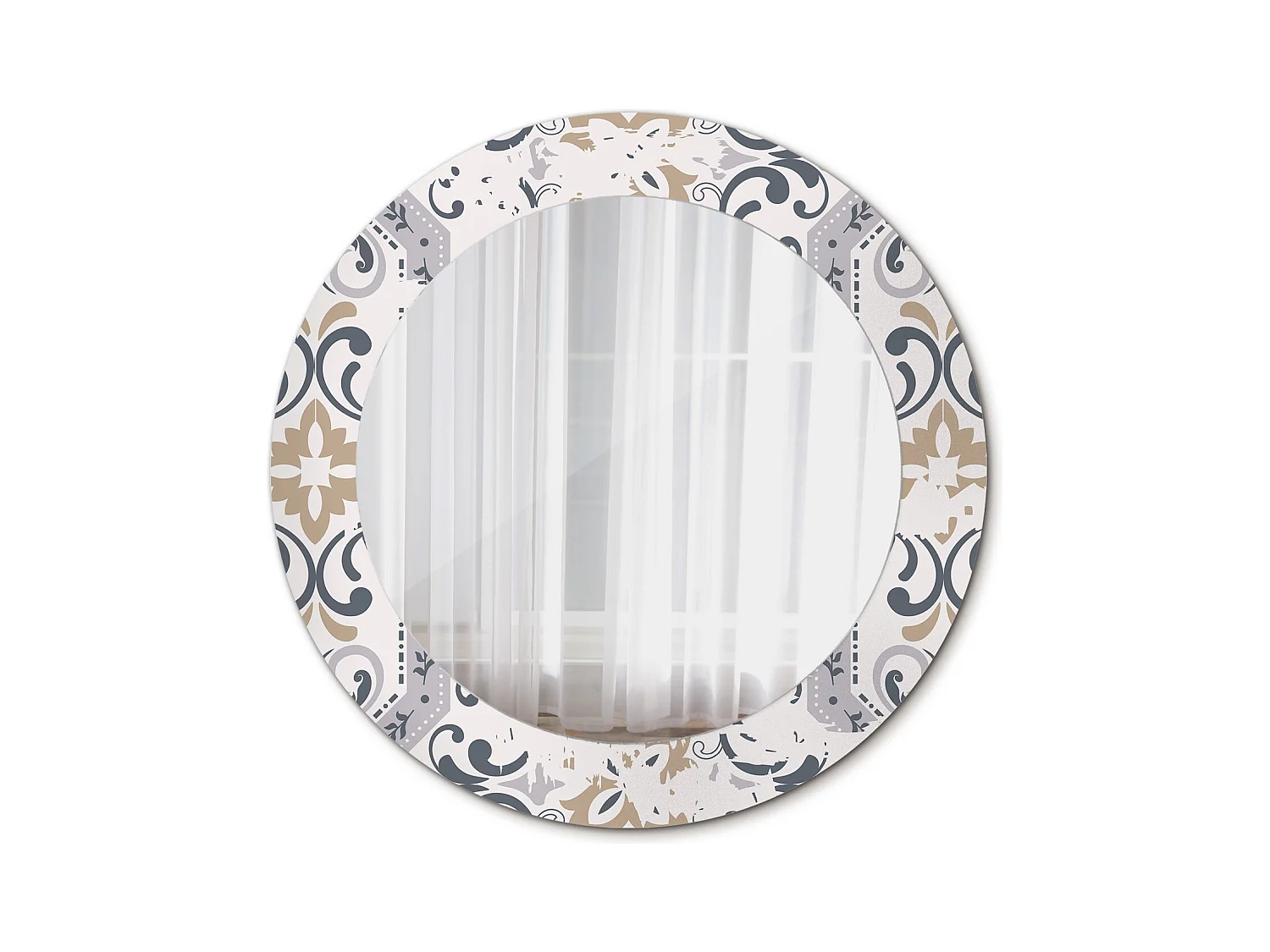 Miroir rond décoratif - Carrelage Rétro - 70 cm