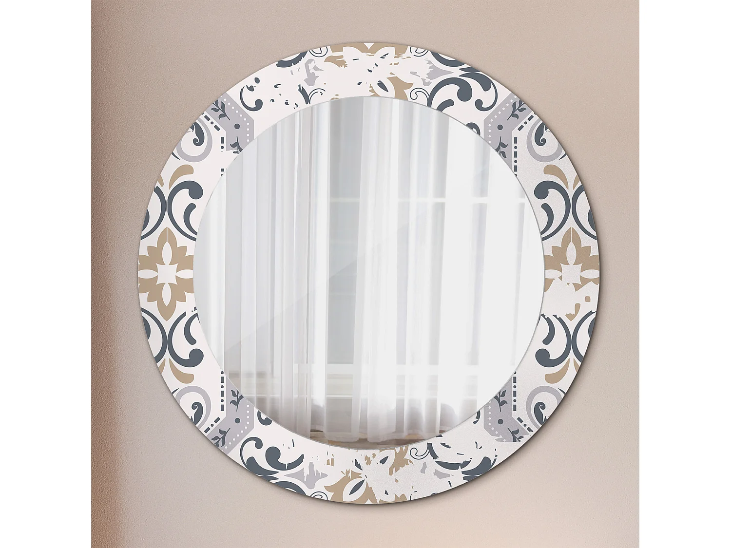 Miroir rond décoratif - Carrelage Rétro - 70 cm