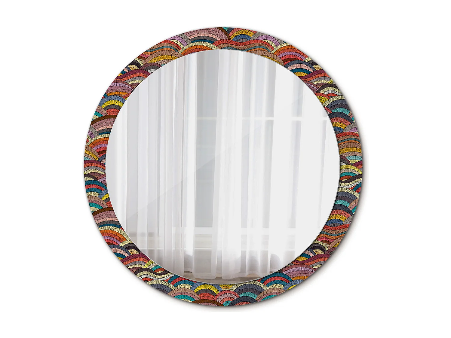 Ronde decoratieve spiegel - ornament - 90 cm