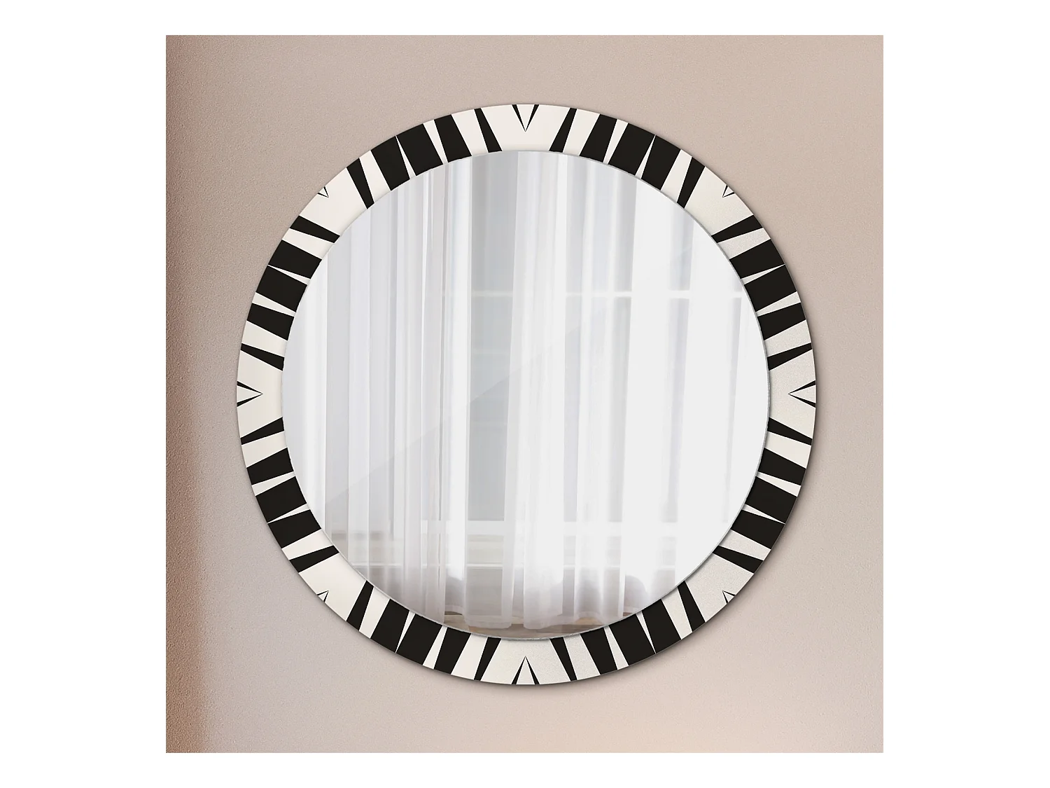 Dekorativer runder Spiegel - Abstrakte Geometrie - 90 cm