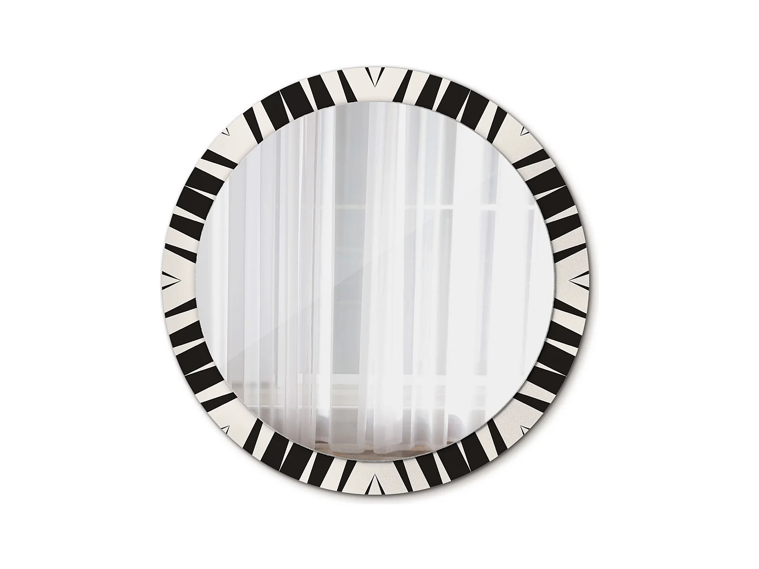 Dekorativer runder Spiegel - Abstrakte Geometrie - 90 cm
