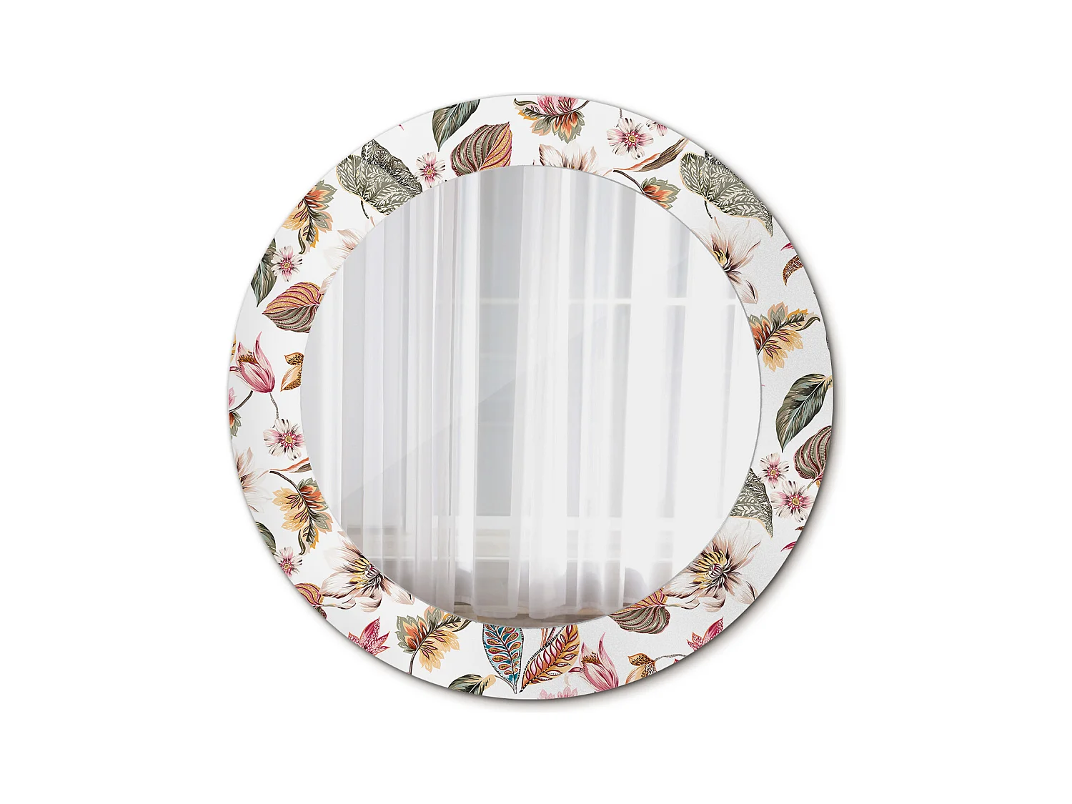 Decoratieve ronde spiegel - vintage bloemen - 60 cm