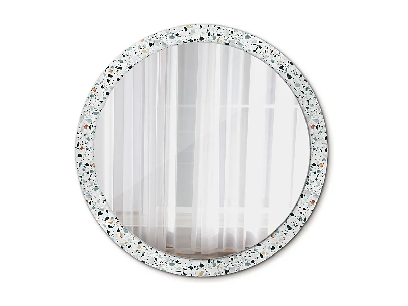 Miroir rond décoratif - Pierre naturelle - 100 cm