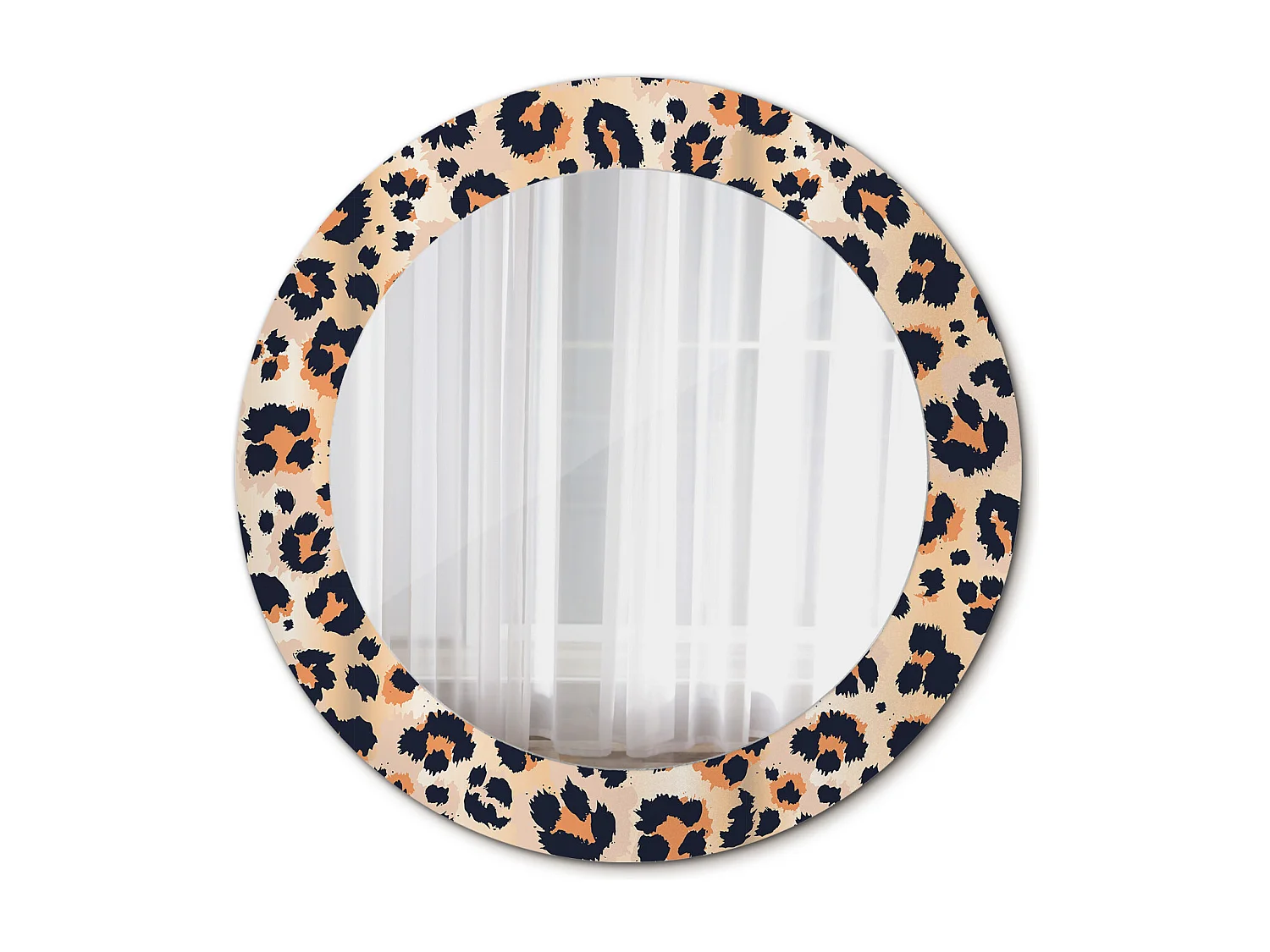 Miroir rond décoratif - Motif à pois - 70 cm