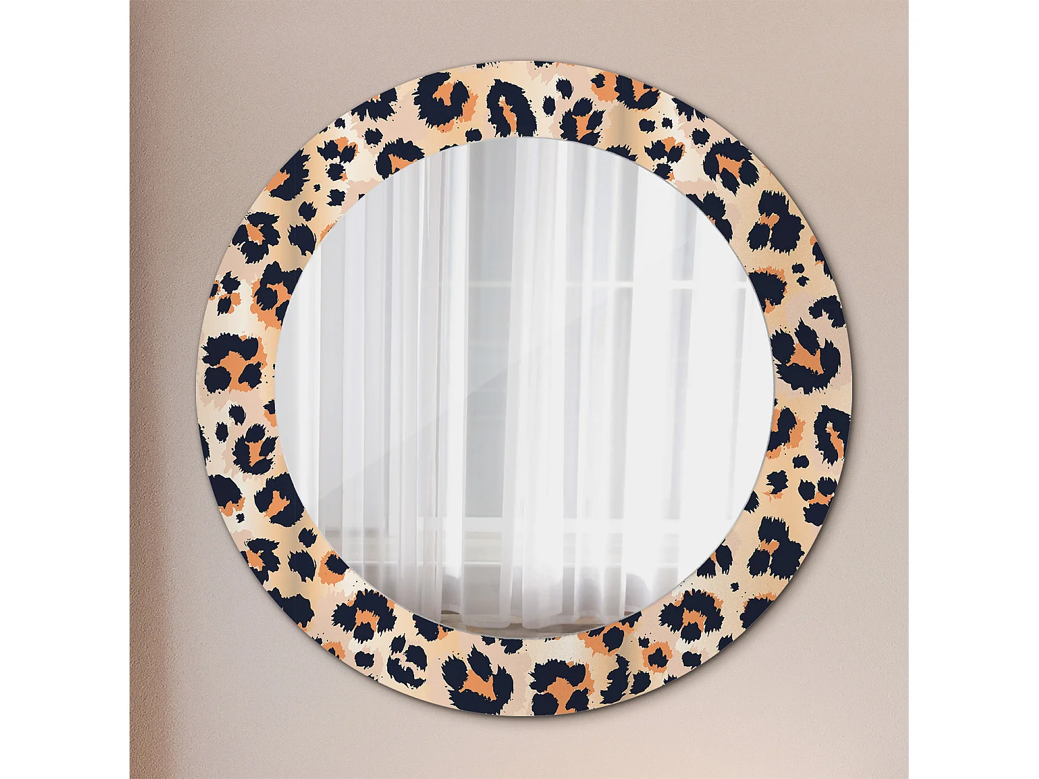 Miroir rond décoratif - Motif à pois - 70 cm