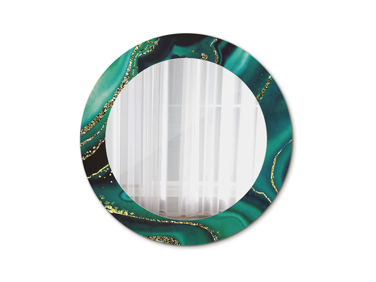 Specchio rotondo decorativo - Marmo Smeraldo - 60 cm