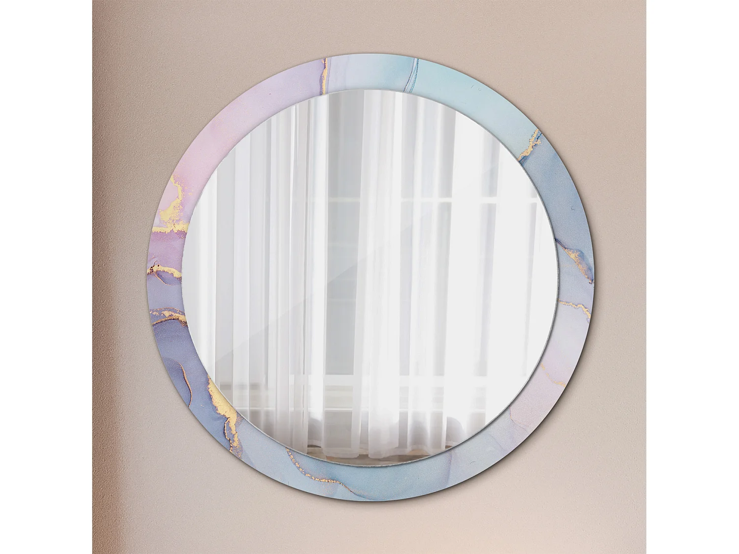 Ronde decoratieve spiegel - Abstract Fluid - 90 cm