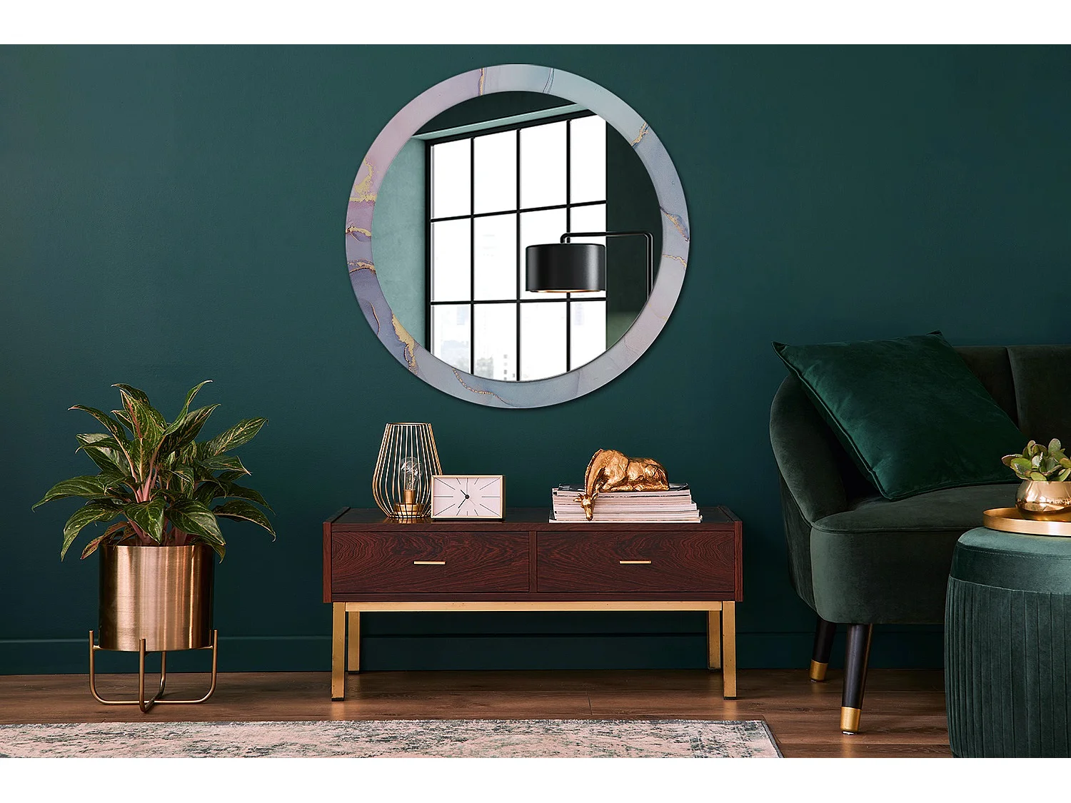 Ronde decoratieve spiegel - Abstract Fluid - 90 cm