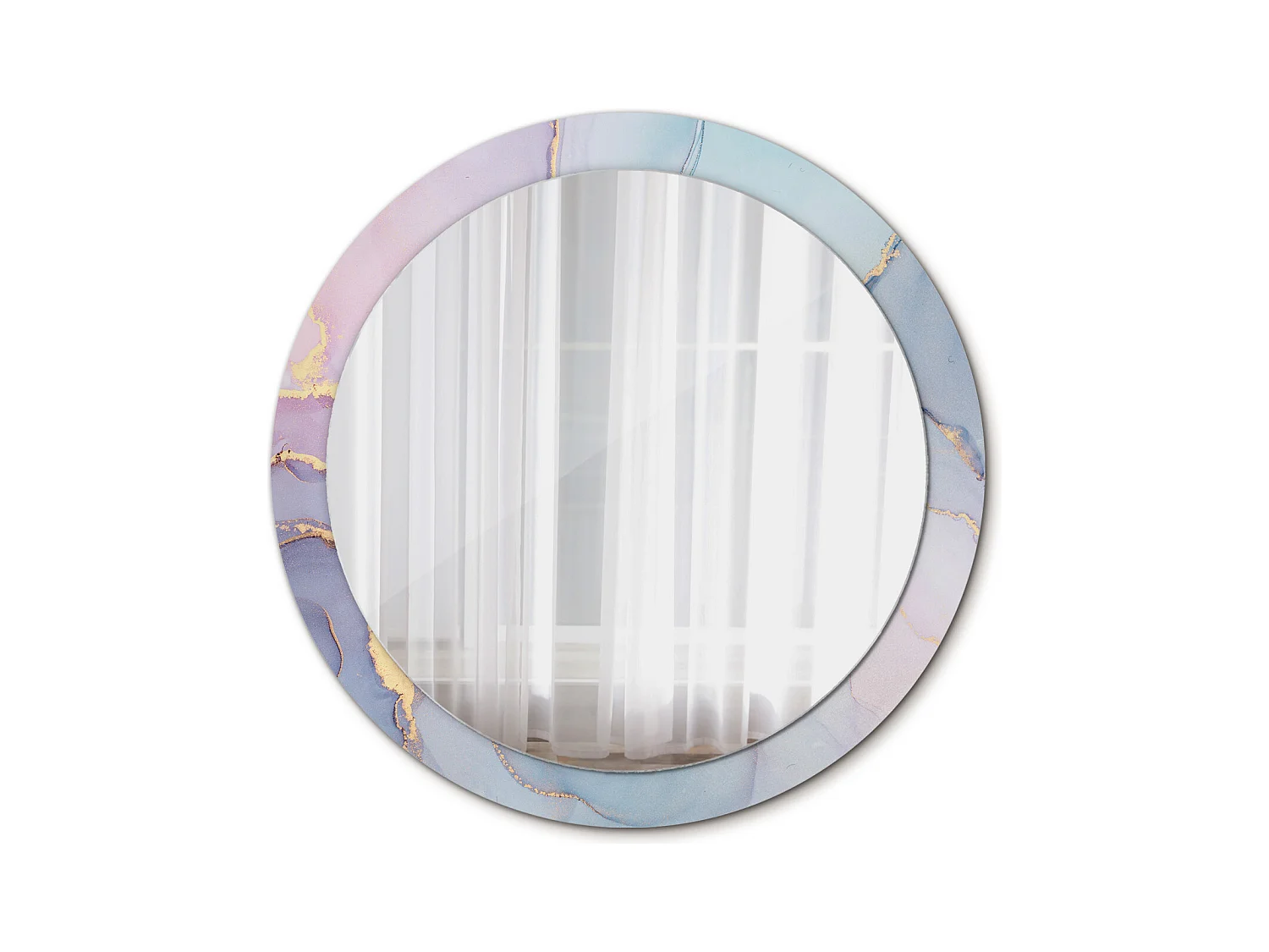 Miroir rond décoratif - Liquide abstrait - 90 cm