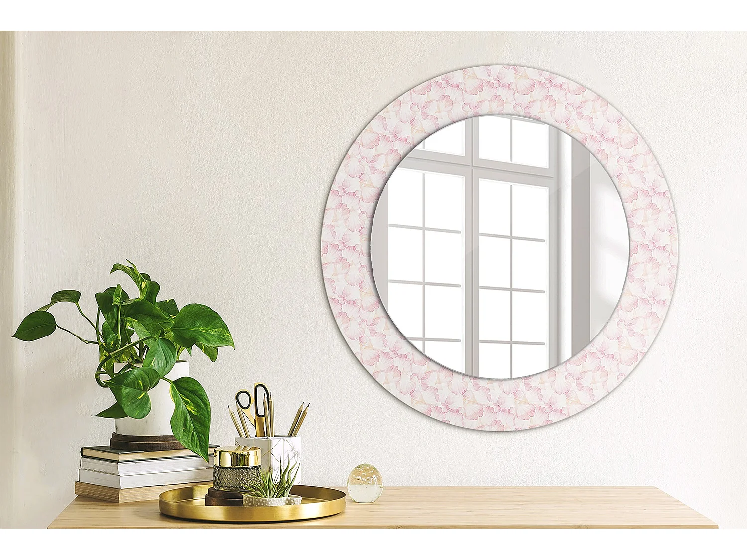 Decoratieve ronde spiegel – bloemblaadjes – 50 cm