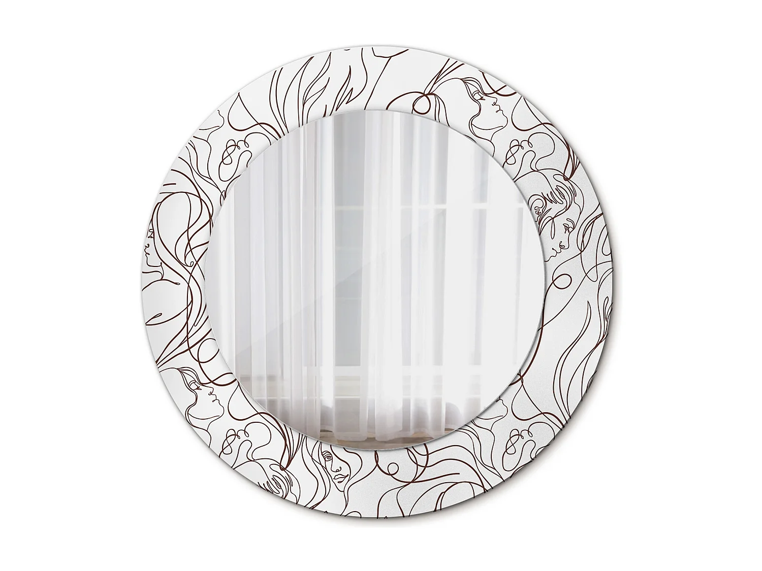Runder dekorativer Spiegel - Linienflächen - 50 cm