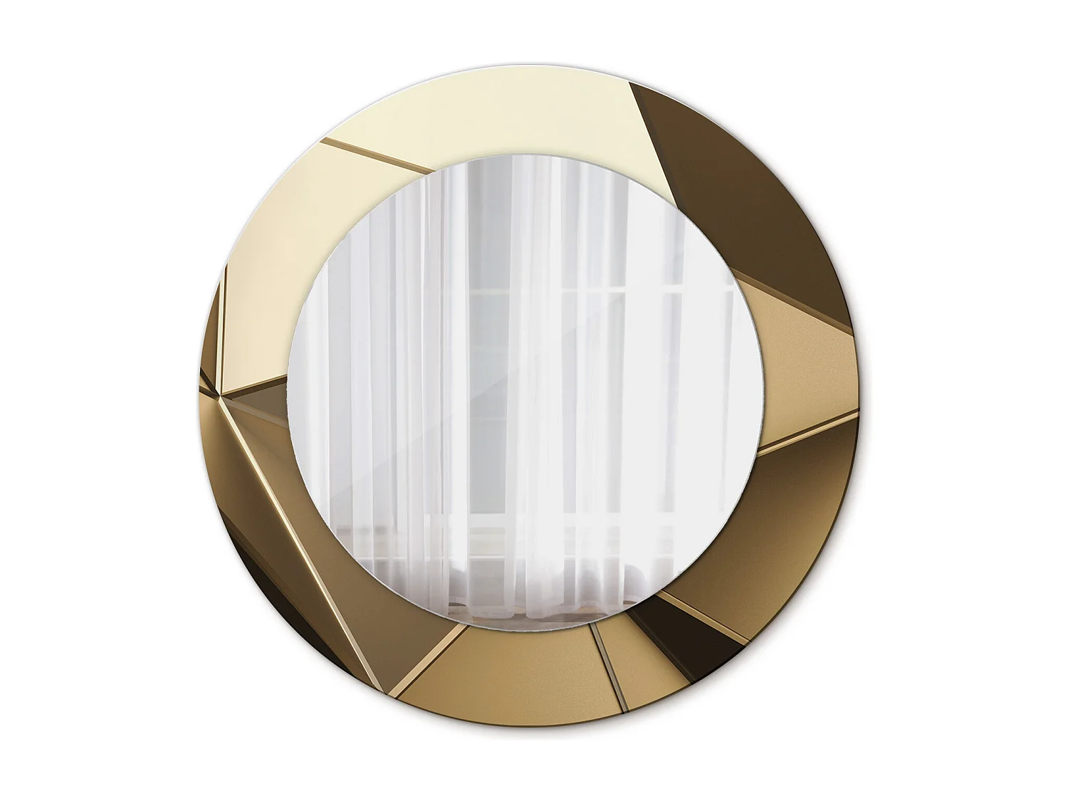 Miroir rond décoratif - Abstraction moderne - 50 cm