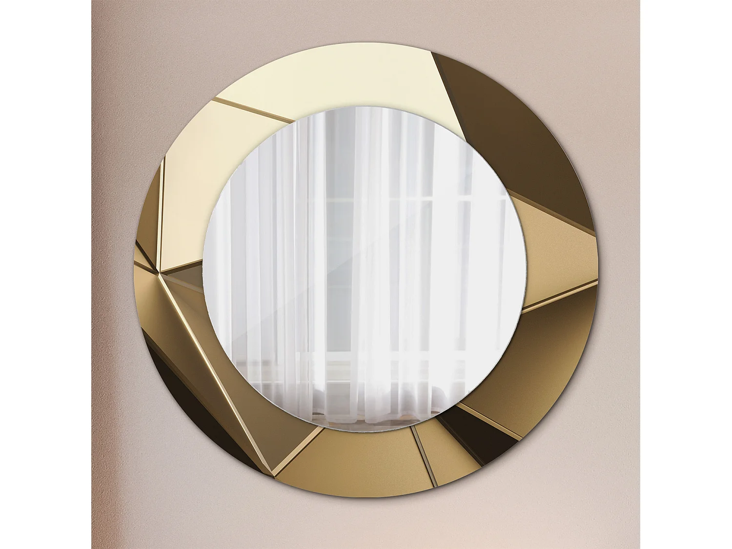 Miroir rond décoratif - Abstraction moderne - 50 cm