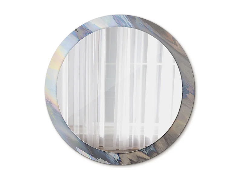Dekorativer runder Spiegel - Abstrakte Wellen - 90 cm
