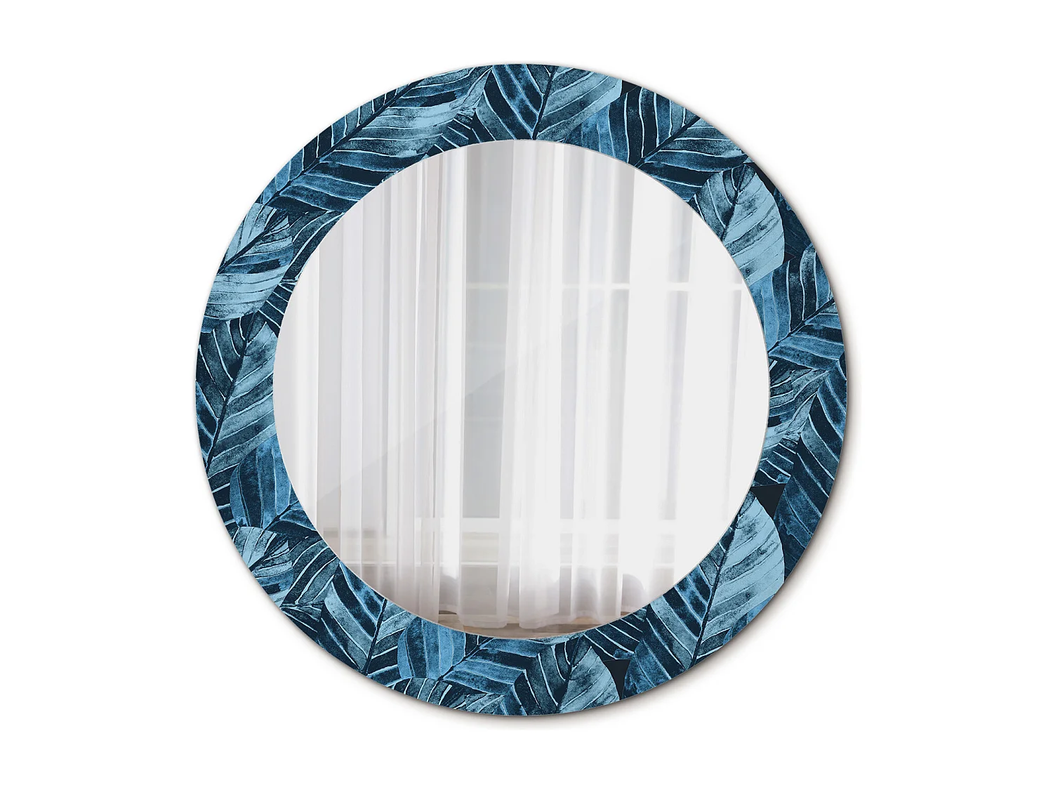 Decoratieve ronde spiegel - junglebladeren - 60 cm