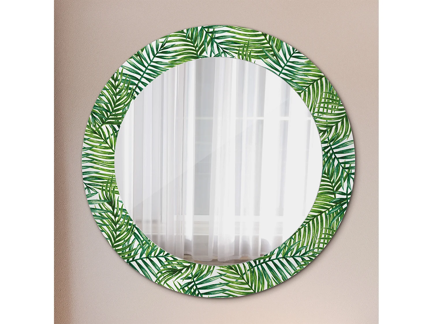 Ronde decoratieve spiegel – Tropische Palm – 60 cm