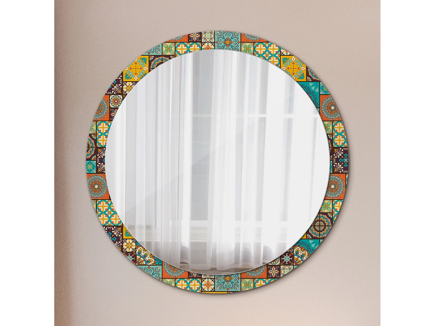 Decoratieve ronde spiegel - Arabisch motief - 100 cm