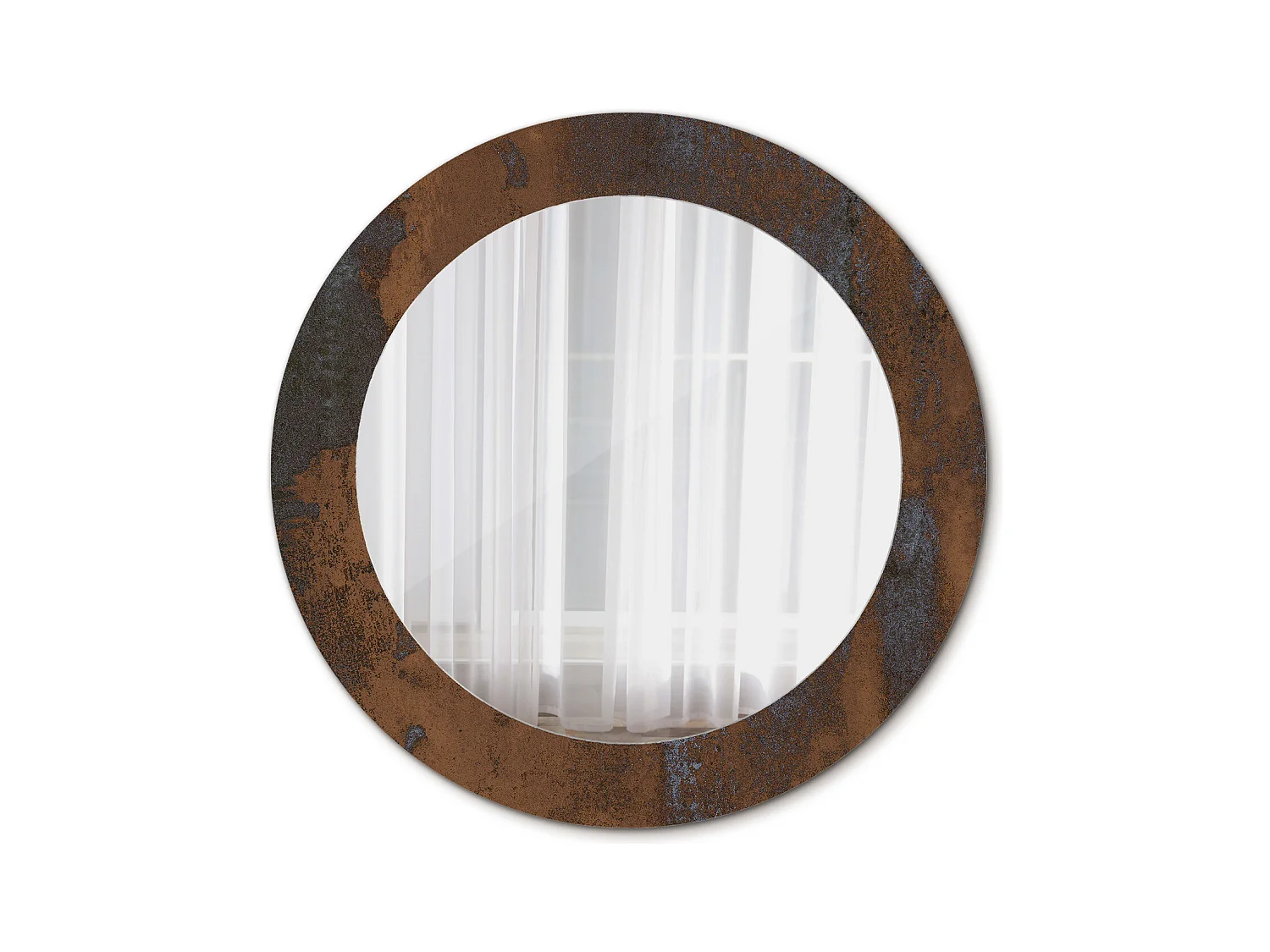 Miroir rond décoratif - Rustique métallisé - 60 cm