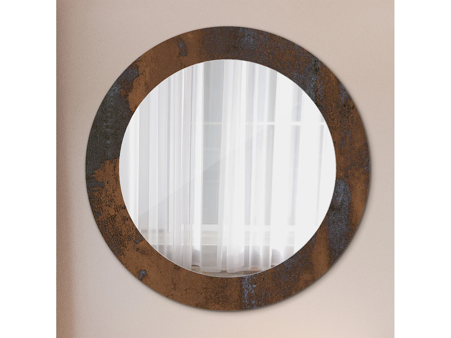 Ronde Decoratieve Spiegel – Rustiek Metaal – 60cm